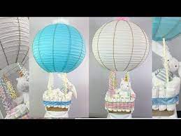 Hot Air Balloon Diaper Cake Baby Shower Celebration Centerpiece Tutorial Youtube In 2021 Diy Hot Air Balloons Hot Air Balloon Shower Diy Baby Shower Gifts