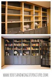 How To Build Built In Shelves The Reveal Roots Wings Furniture Llc Home Library Diy Diy Built In Shelves Built In Bookcase