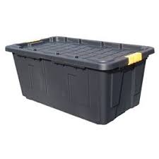 Black And Yellow Totes 27 Gallon Store Camping Stuff Black Tote Plastic Storage Totes