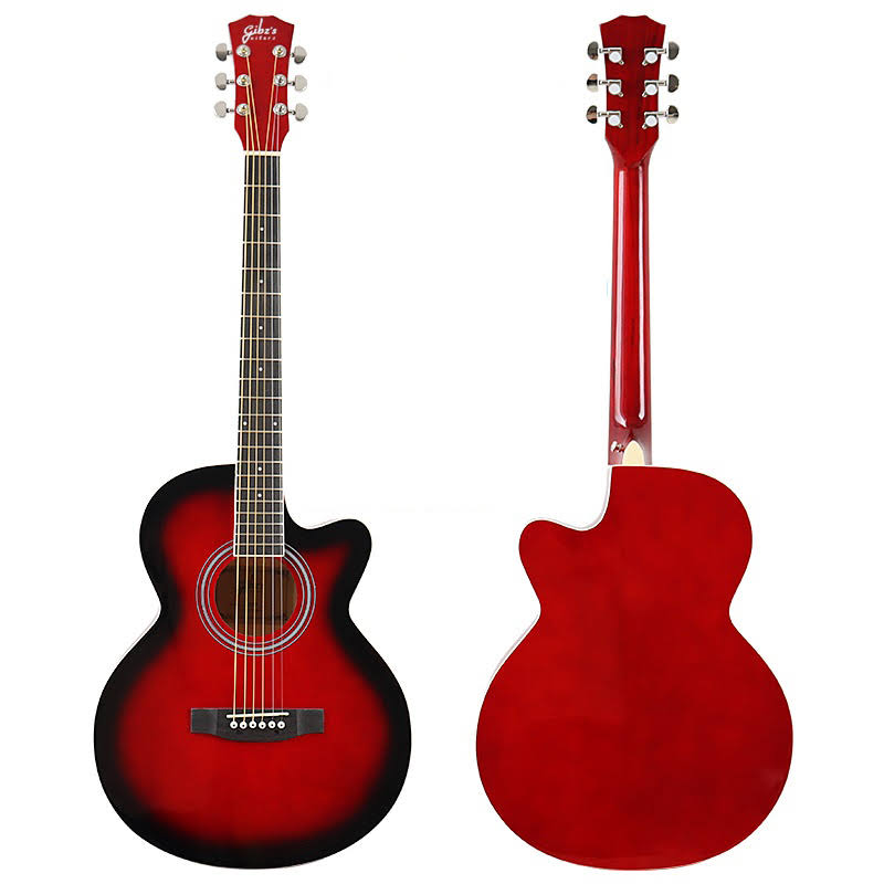 GIBZ'S GUITAR G-39 GLOSSY ACOUSTIC GUITAR - RED product image