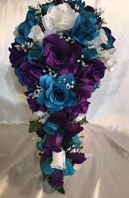 Read reviews for ficus spray floral essentials by ashland®. 21 Piece Bridal Bouquet Package Teal Plum Purple Silk Wedding Flowers Ebay Silk Flowers Wedding Wedding Colors Purple Purple Wedding Flowers