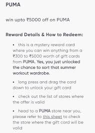 Check spelling or type a new query. Cred Burn 5000 Coins And Get Upto Rs 5000 Off Puma Desidime