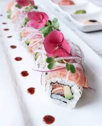 Incredible Sushi Art By Sushiartisan Fresh Salmon And Avocado With Salmon And Scallop On Exterior Follow Me For More Sush Sushi Catering Sushi Art Sushi Plate
