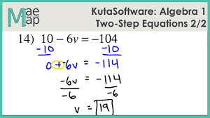 Kutasoftware Algebra 1 Two Step Equations Part 2 Youtube