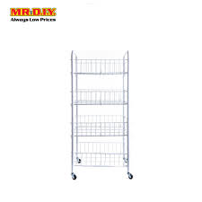 2 tier fruit vegetable cutlery storage cart deep trolley kitchen food stand. 4 Tier Wire Storage Cart Shopee Malaysia