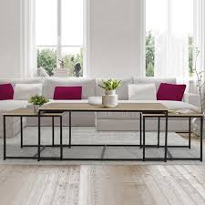 Miliboo table basse ronde industrielle en manguier massif d50 x h35 cm atelier. Lot De 3 Tables Basses Gigognes Detroit 113 Cm Design Industriel