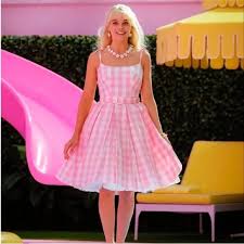 Barbie Costume, Margot Robbie Barbie The Movie Pink Plaid Dress and Accessories - Product from Poshmark
