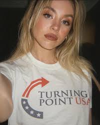 Sydney Sweeney is going viral for wearing a Turning Point USA shirt to show  respect to Charlie Kirk 🇺🇸