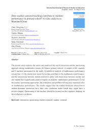 Bil isbn /kk judul harga. Pdf Does Teacher Centered Teaching Contribute To Students Performance In Primary School A Video Analysis In Mainland China