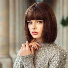 Instagram Shoulder Length Bob Haircut Full Fringe Hairstyles Hair Styles