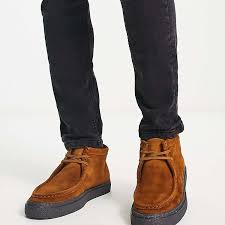 Fred Perry Dawson suede boots in tan