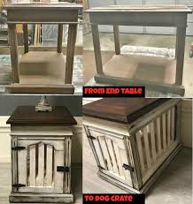 Diy Dog Crate End Table Goodwill Akron In 2020 Crate End Tables Dog Crate End Table Diy End Tables