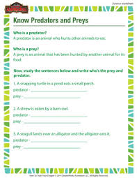 Kids worksheet 1 activities high school. Know Predators And Preys 3rd Grade Science Worksheets Sod