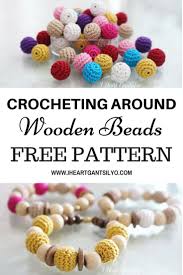 Crocheting Around Wooden Beads Crochet Necklace Pattern Crochet Wooden Bead Jewelry