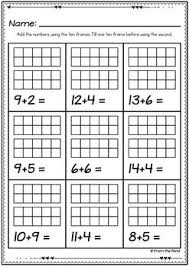 Ten Frame Addition First Grade Worksheets Ten Frame Bridges Math