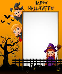 Cute Kids With Halloween Blank Background Vector 09 Free Download