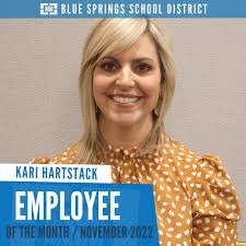 Please help us congratulate our November Employee of the Month, Kari  Hartstack! Kari is a third-grade teacher at James Walker Elementary. She is  a former JWE Teacher of the Year, building mentor