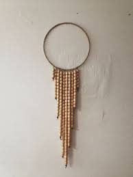 Jute And Wooden Bead Hoop Wall Art By Sonadorainlove On Etsy 32 00 Wooden Bead Garland Wooden Beads Hoop Art