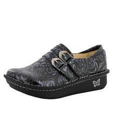 alli black and silver rose shoe