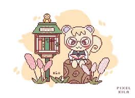 Pixel Art Animal Crossing New Horizons Marshal Tiny Library Pixelart Kilacrossing Pixel Art Animal Crossing Cute Art