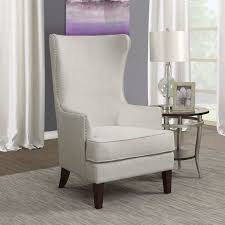 Kori Taupe High Back Accent Chair With Nailhead Trim High Back Accent Chairs Accent Chairs Accent Chairs For Living Room