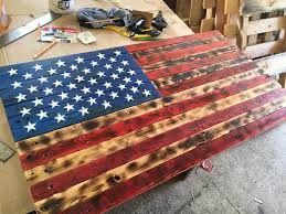 I kept construction time during reasonable hours (after work and before dinner and on weekends). Pallet American Flag Wall Art