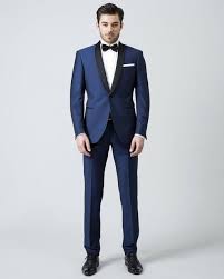 Satin Lapel Groom Tuxedos White Jacket Black Pants Blue Tuxedo Wedding Blue Suit Wedding Wedding Suits Men