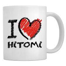 Amazon.com: Teeburon I love Hitomi chalk style Mug : Home & Kitchen