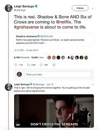 And it is absolute perfection personified. Shadow And Bone Netflix Release Date Cast Trailer Plot When Is The Series Out Tv Radio Showbiz Tv Express Co Uk