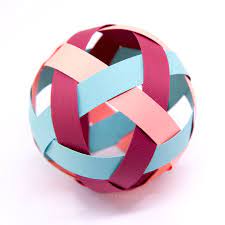 Easy Woven Paper Ball Decoration Tutorial Paper Kawaii Paper Balls Paper Weaving Origami Ball