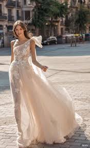 Berta Fall 2019 Muse Bridal One Shoulder Asymmetrical Neckline Heavily Embellish Asymmet Berta Wedding Dress Wedding Dress Necklines Wedding Dress Trends
