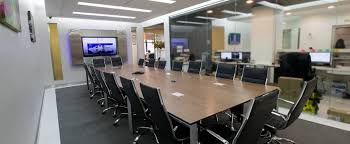 The large glass steel conference table is features a white back painted glass rectangular top with brushed stainless steel panel legs.steel and glass represent top of the line premium materials that are built to last. Large Glass Meeting Room For 18 Meeting Room A Hs New York Ny Off Site Peerspace