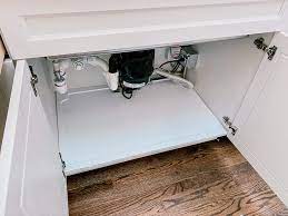 Ideal for organizing supplies in the kitchen, bathroom, or laundry room, this sturdy wire. Amazon Com Vance Trimmable Under Sink Tray For 36 In Base Cabinet Protects Cabinets From Leaks And Spills Adjustable Spill Guard For Kitchen And Bathroom Sinks Under Sink Organizers