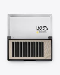 Opened Transparent Box With Lashes Mockup Top View In Box Mockups On Yellow Images Object Mockups Mockup Free Psd Transparent Box Mockup Free Download