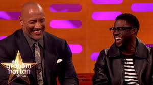 Kevin hart and dwayne the rock johnson are professional performers who have spent a lot of time together on set shooting a handful of movies and events in the past year. Kevin Hart Can T Believe Where Dwayne Johnson Was Born The Graham Norton Show Youtube