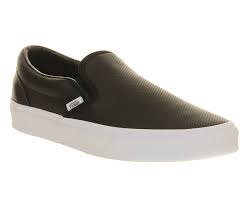 The arch support is great. Vans Classic Slip On Shoes Black Perforated Leather Unisex Sports