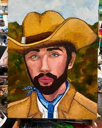 I did make a few changes after the little video. Maybe you can see them.  His name is Clinton Wayne Dallas, just call me, Clint. Tell me what you  think.💋 #Artinteriors #acrylicart #