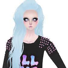 This Is A Female Imvu Hairstyle Sky Blue Dark And Light Simple Long And Wavy You Can Buy At My Shop Pastel Goth Pastel Goth