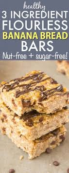 Healthy 3 Ingredient Flourless Banana Bread Bars Recipe Banana Bread Bars Flourless Banana Bread Easy Banana Bread Recipe