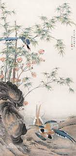 jiang tingxi 蔣廷錫 画一般题材高雅 寓意祥瑞 幅面大并且风格富丽堂皇 若从风格来论 很少为文人画家涉足 的确像是宫廷画家所为 这是蒋廷锡为人所熟悉的面貌 但是我们应该看到 蒋廷锡的绘画特征较为复杂 在众多的评论中 清朝张庚对他的 评价比较全面 以逸