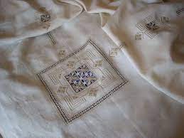 Copriletto Matrimoniale Drawn Thread Hardanger Embroidery Antique Linens