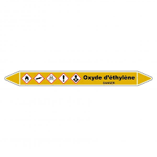 L'oxyde d'éthylène est un gaz incolore utilisé notamment pour ses fonctions désinfectantes. Marqueur De Tuyauterie Oxyde D Ethylene En Vinyle Lamine