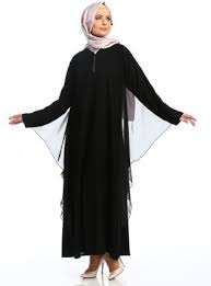 Yarasa Kollu Ferace Siyah Cml Black Abaya Bat Sleeve Sleeves