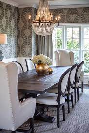 Relax in the comfortable elegance of our round back dining chairs. Black And White French Round Back Dining Chairs Transitional Dining Room