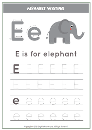 Photo of the letter e for fans of the alphabet 22187347 . Letter E Alphabet Tracing Worksheet With Animal Illustration Image Worksheets 57 Engworksheets