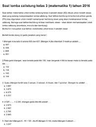 Soal calistung kelas 3 sd. Materi 3 Sd