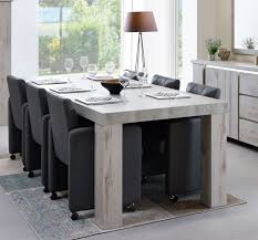 Table De Salle A Manger Contemporaine Coloris Chene Gris Jonathan Ii Matelpro Table Salle A Manger Salle A Manger Contemporaine Table A Manger Contemporaine