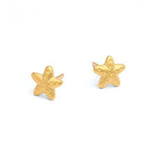 Seestern Ohrstecker Gold 24 Karat Goldplattiert Bernd Wolf Schmuck