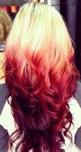 Naturally blonde clients who are intrigued by this hue will find it's a great way to play with their shade by simply changing the tone, not altering the lightness. Blonde Hair With Red Ombre Tips Novocom Top