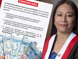 Congresista Rosío Torres habría recortado sueldos a trabajadores: depósitos  eran para el sobrino